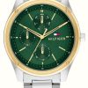 Men'S Tommy Hilfiger | Tommy Hilfiger Men'S | Green Dial | Stainless Steel Bracelet