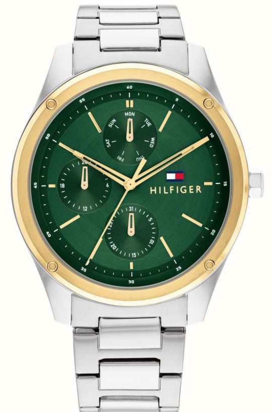 Men'S Tommy Hilfiger | Tommy Hilfiger Men'S | Green Dial | Stainless Steel Bracelet