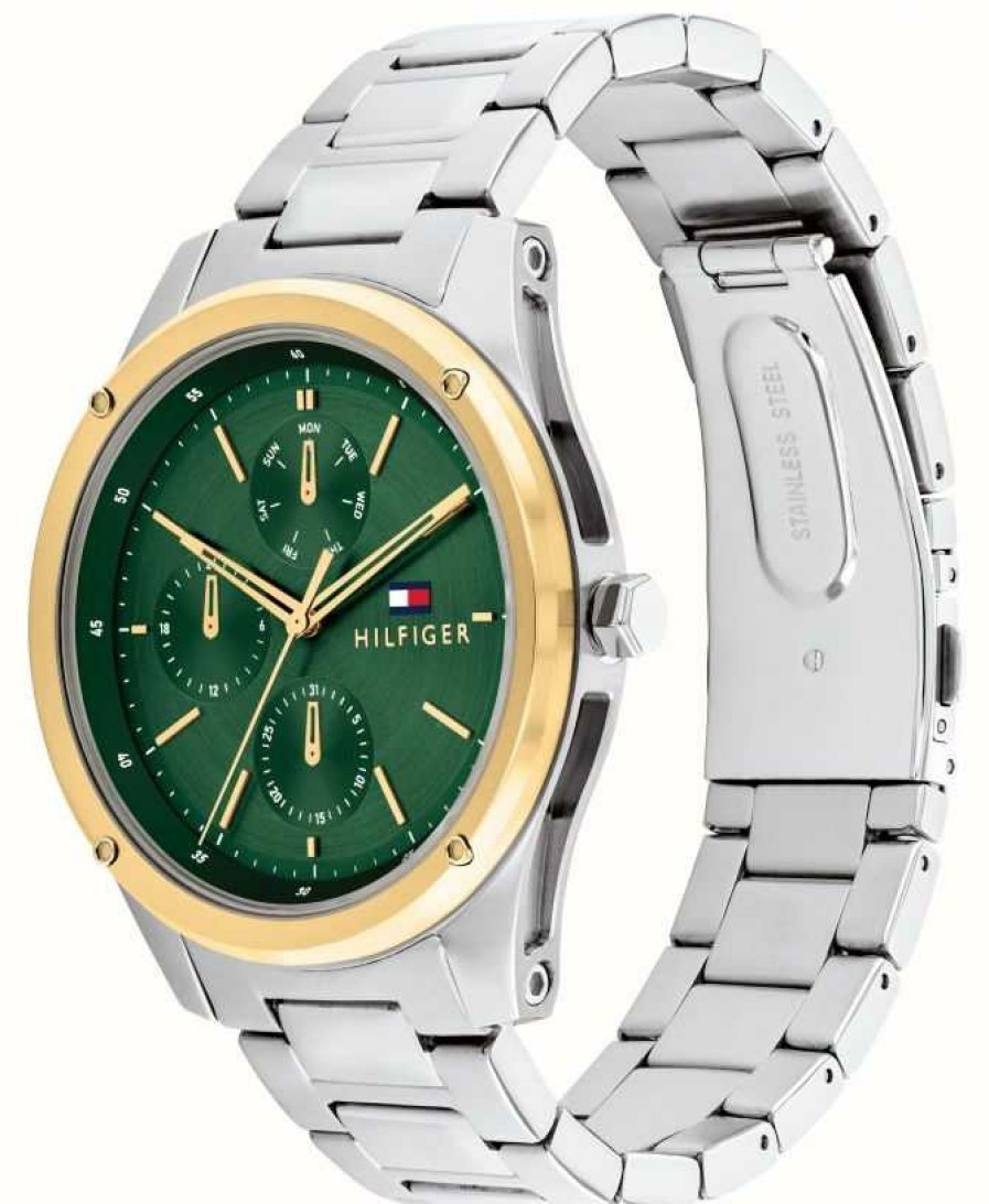 Men'S Tommy Hilfiger | Tommy Hilfiger Men'S | Green Dial | Stainless Steel Bracelet