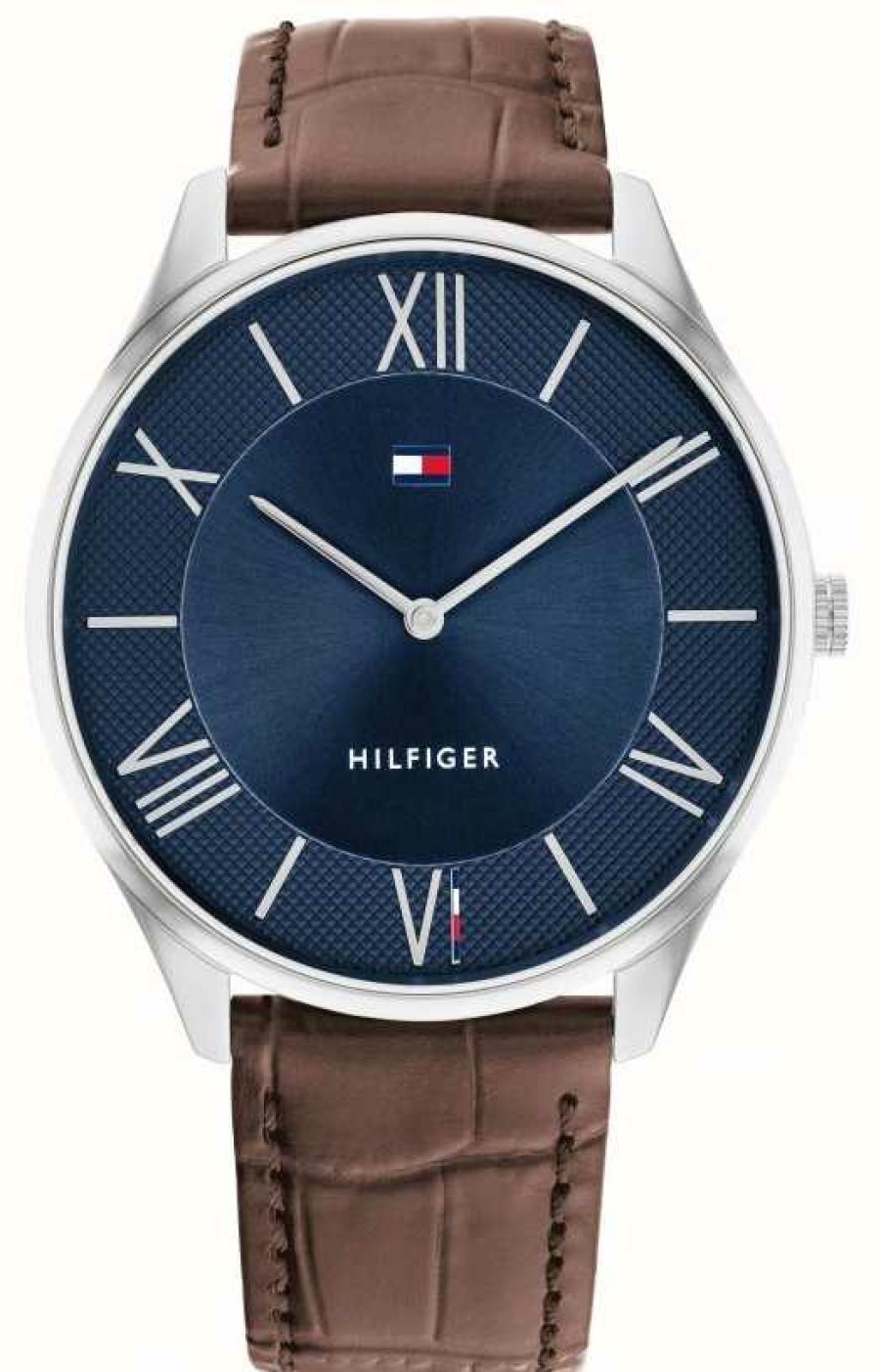 Men'S Tommy Hilfiger | Tommy Hilfiger Men'S | Blue Dial | Brown Leather Strap