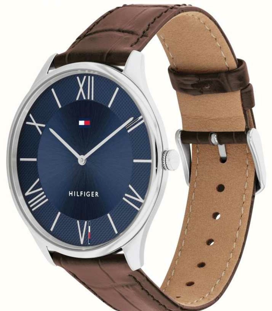 Men'S Tommy Hilfiger | Tommy Hilfiger Men'S | Blue Dial | Brown Leather Strap