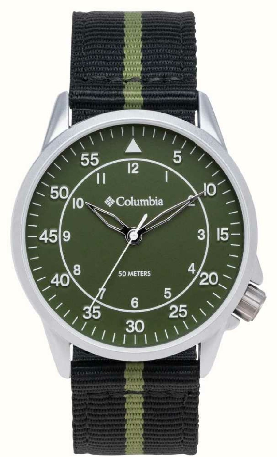 Men'S Columbia | Columbia Viewmont Quartz Green Dial / Black & Green Stripe Nylon