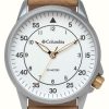 Men'S Columbia | Columbia Viewmont Quartz White Dial / Camel Leather