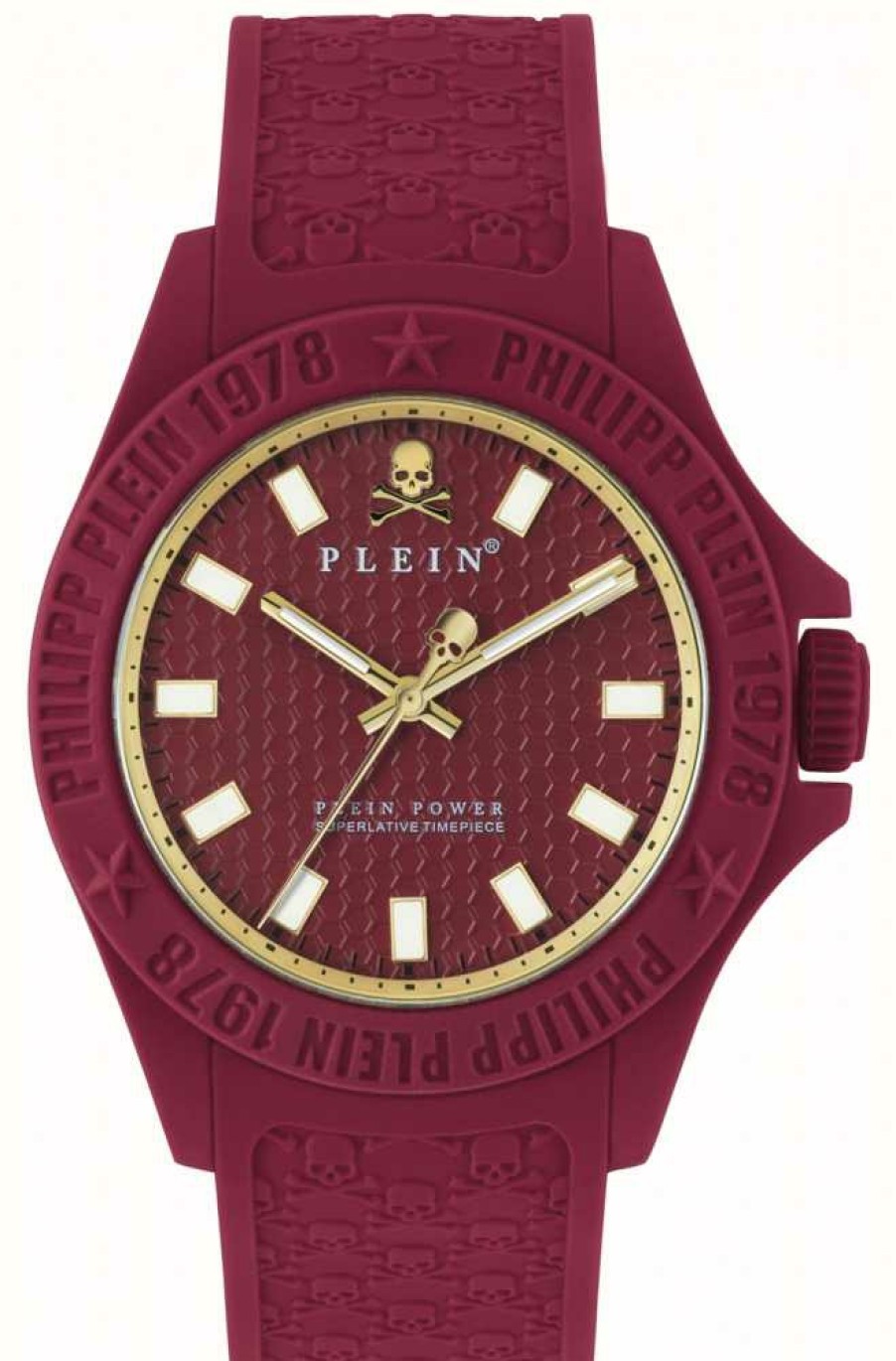 Women'S Philipp Plein | Philipp Plein Plein Power Hyper $Port Burgundy Dial / Burgundy Strap