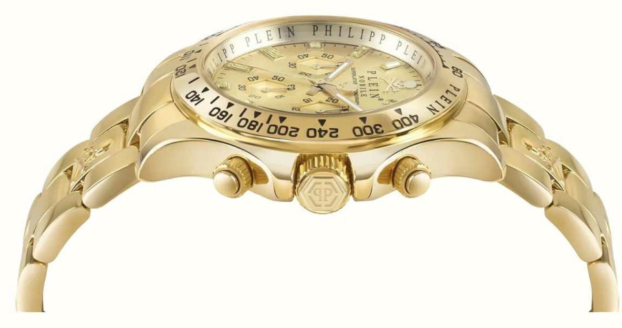 Men'S Philipp Plein | Philipp Plein Nobile $Treet Couture Chrono Gold Dial / Gold Pvd Steel