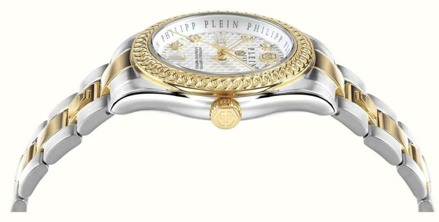 Women'S Philipp Plein | Philipp Plein Queen $Treet Couture White Dial / Two-Tone Steel