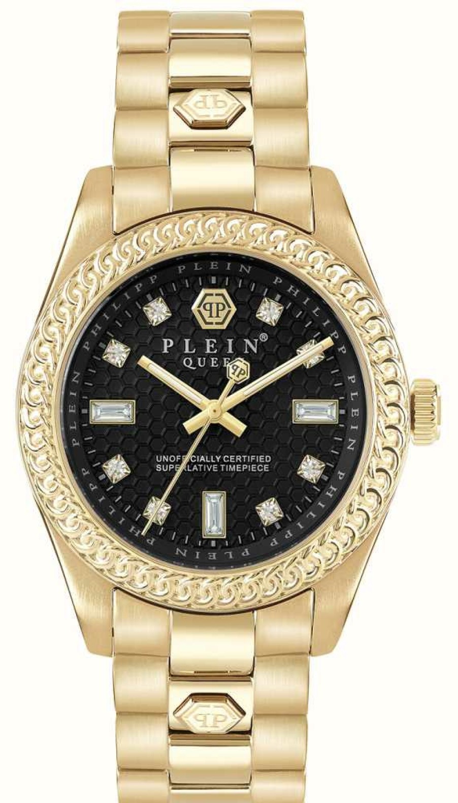 Women'S Philipp Plein | Philipp Plein Queen $Treet Couture Black Dial / Gold Pvd Steel