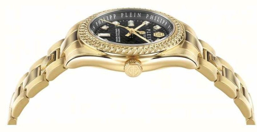 Women'S Philipp Plein | Philipp Plein Queen $Treet Couture Black Dial / Gold Pvd Steel