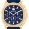 Men'S Philipp Plein | Philipp Plein $Pectre Chrono High-Iconic / Blue Dial Blue Strap