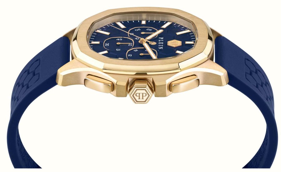 Men'S Philipp Plein | Philipp Plein $Pectre Chrono High-Iconic / Blue Dial Blue Strap