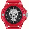 Men'S Philipp Plein | Philipp Plein $Kull Synthetic High-Iconic / Black Dial Red Strap