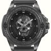 Men'S Philipp Plein | Philipp Plein $Kull Synthetic High-Iconic / Black Dial Grey Strap