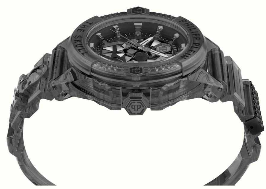 Men'S Philipp Plein | Philipp Plein $Kull Synthetic High-Iconic / Black Dial Grey Strap