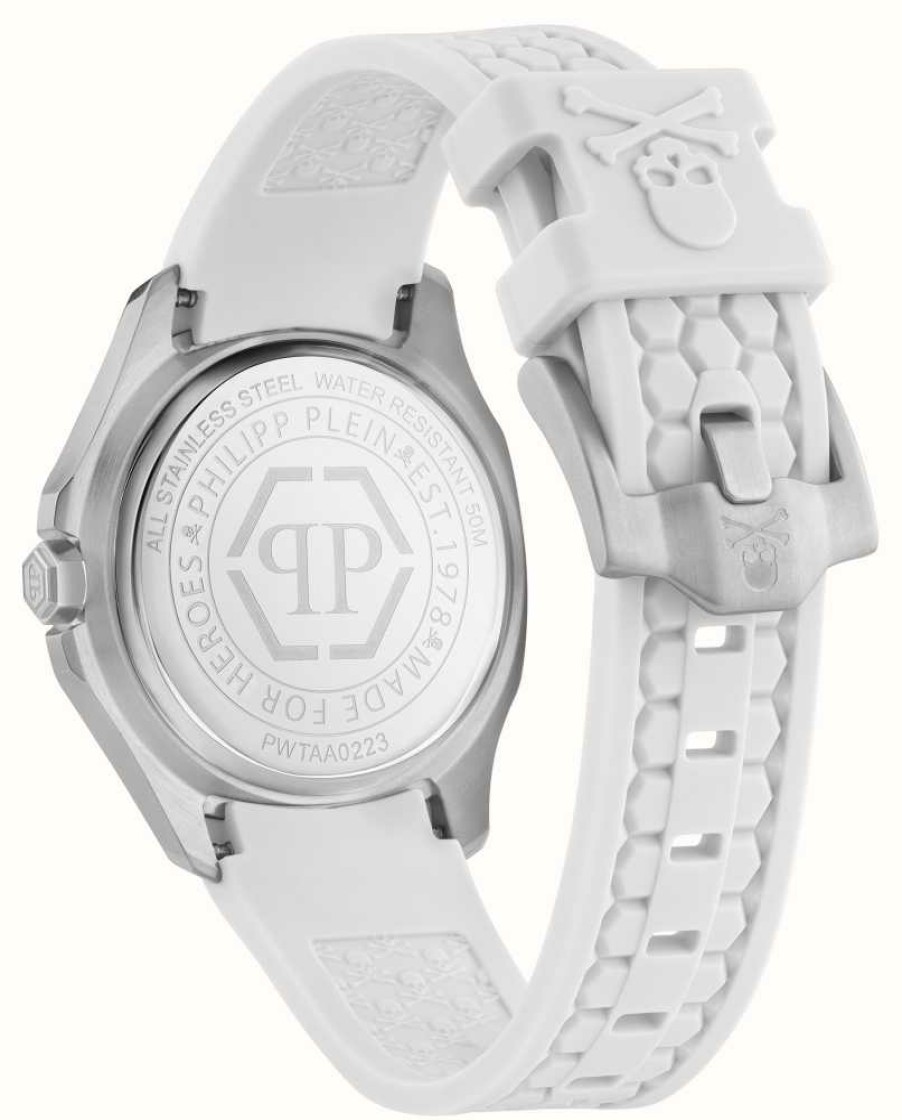 Women'S Philipp Plein | Philipp Plein Spectre Lady High-Iconic / Silver Dial White Strap