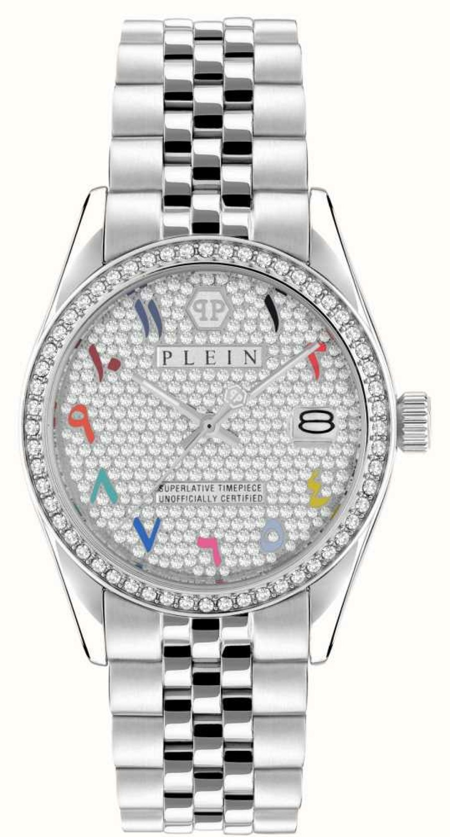 Women'S Philipp Plein | Philipp Plein Date Superlative Street Couture / Silver Dial Stainless Steel