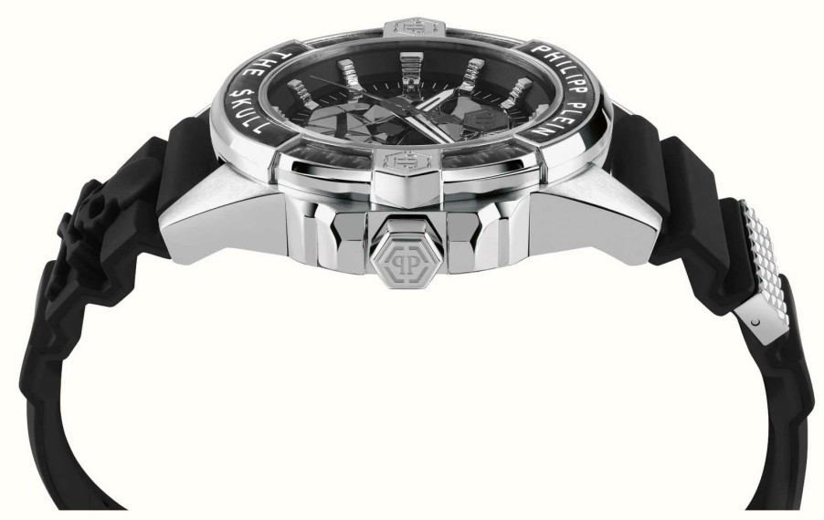 Men'S Philipp Plein | Philipp Plein The $Kull Carbon Fiber High-Conic / Black Dial Black Strap