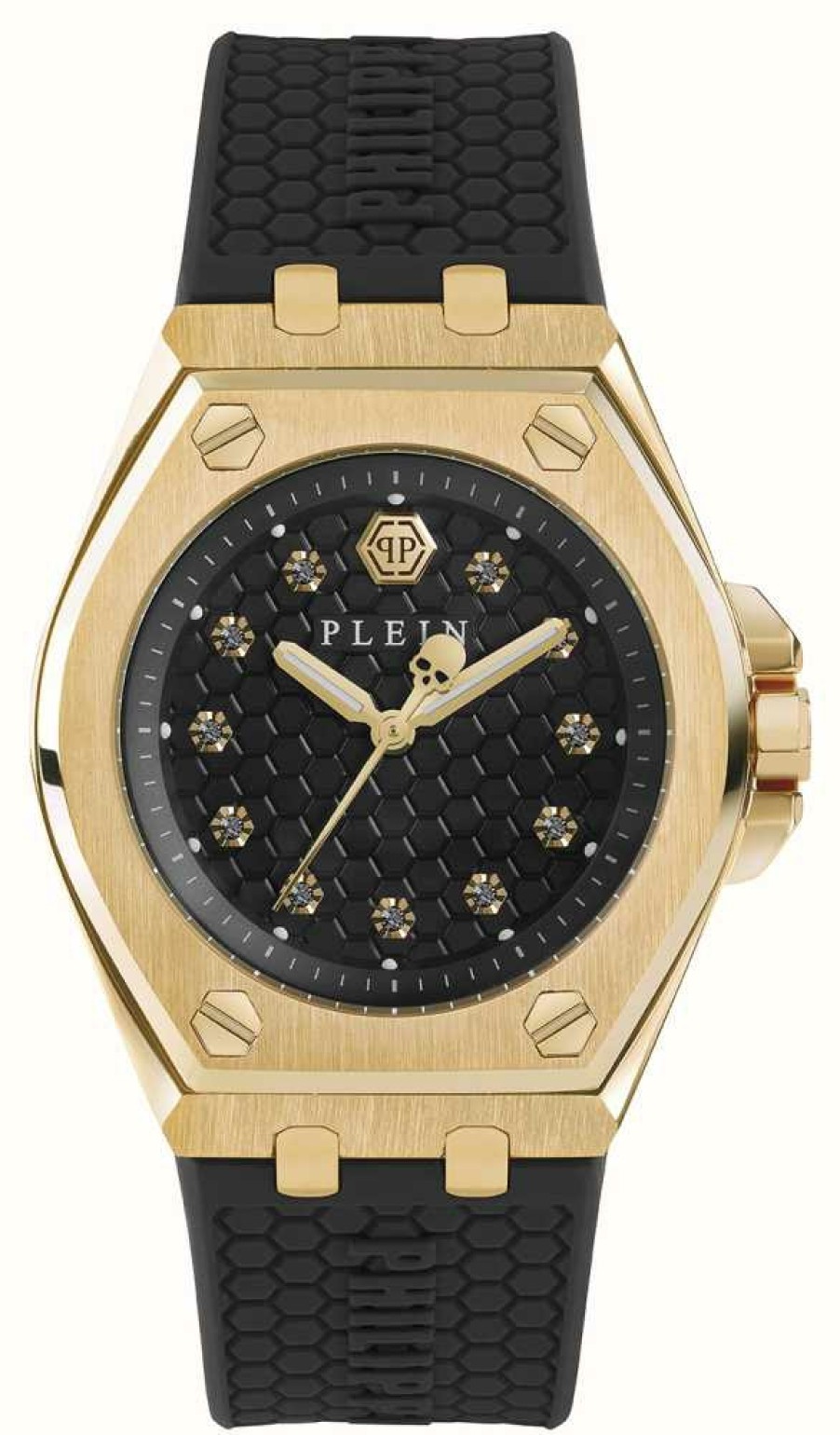 Women'S Philipp Plein | Philipp Plein Plein Extreme Lady Hyper $Port / Black Dial Black Silicone Strap