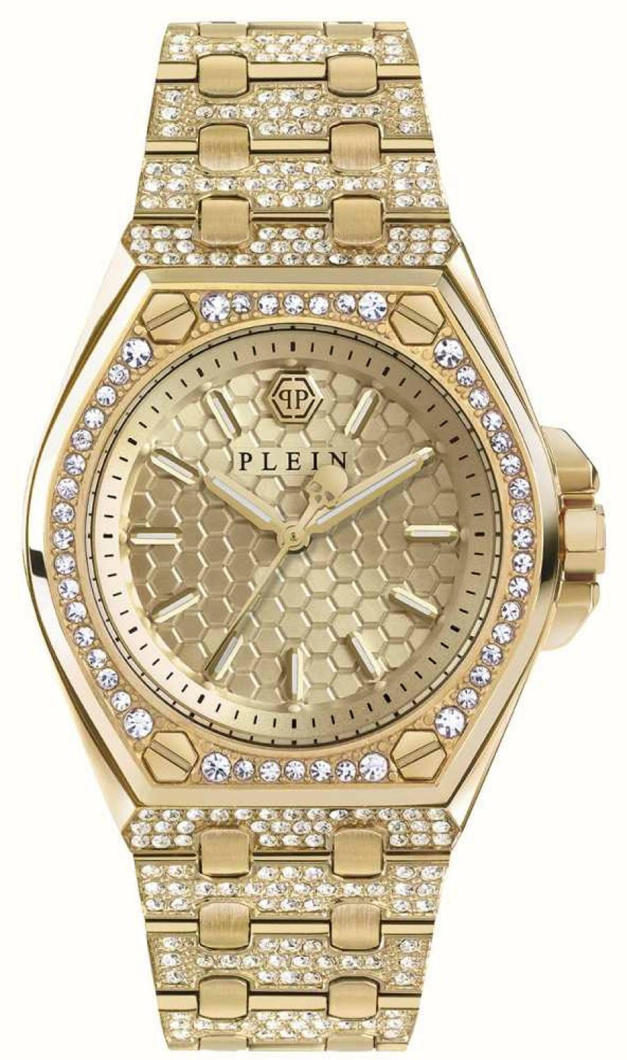 Women'S Philipp Plein | Philipp Plein Plein Extreme Lady Hyper $Port / Gold Dial Gold Pvd Steel