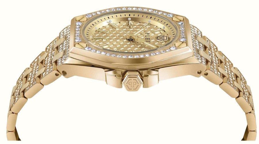 Women'S Philipp Plein | Philipp Plein Plein Extreme Lady Hyper $Port / Gold Dial Gold Pvd Steel