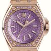 Women'S Philipp Plein | Philipp Plein Plein Extreme Lady Hyper $Port / Purple Dial Rose Gold Pvd Steel