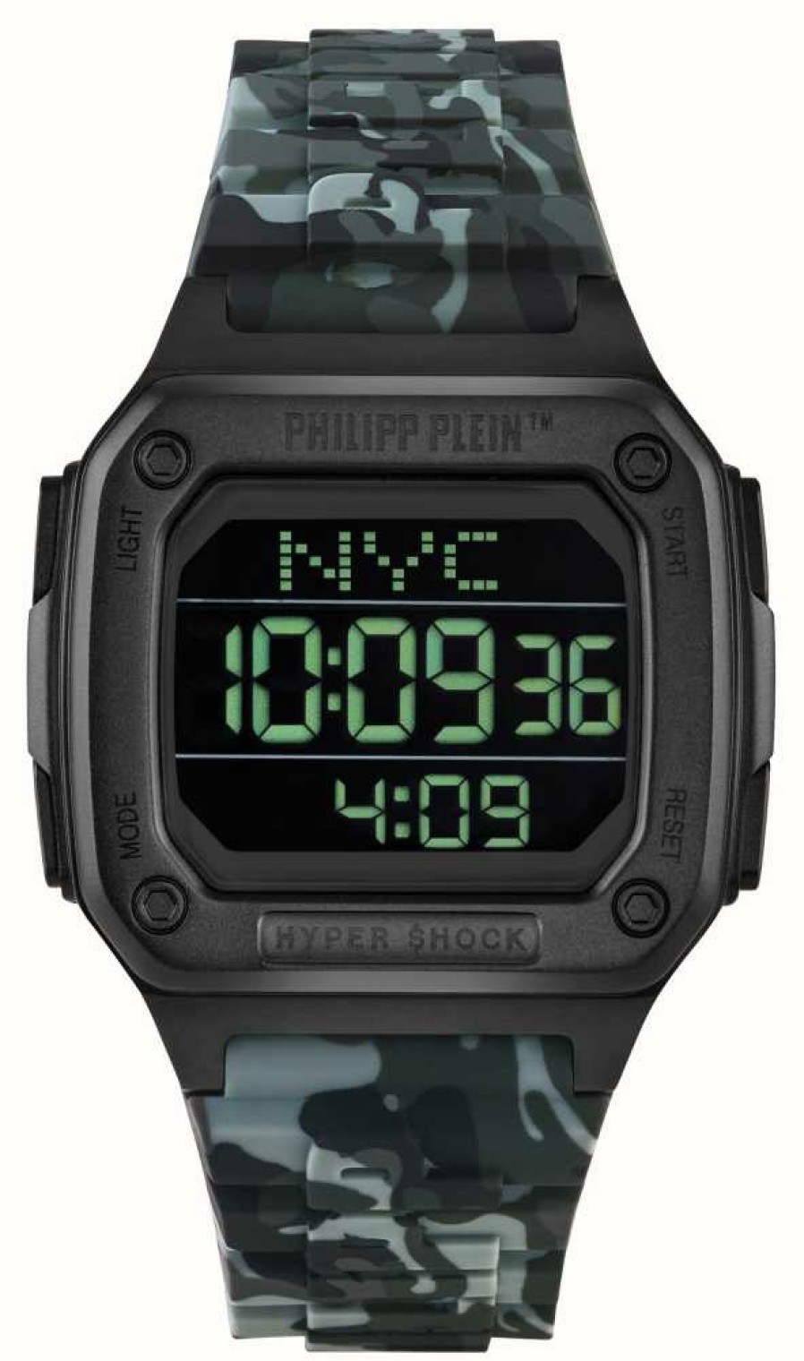 Men'S Philipp Plein | Philipp Plein Hyper $Hock Hyper $Port / Black Dial Cammo Strap