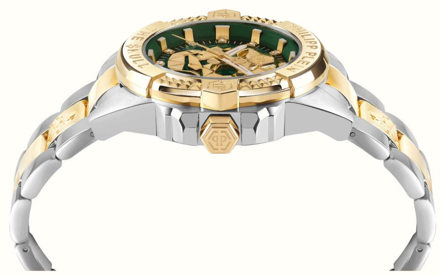 Jewelry Philipp Plein | Philipp Plein The $Kull Genderless High-Conic / Green Dial Two Tone Steel