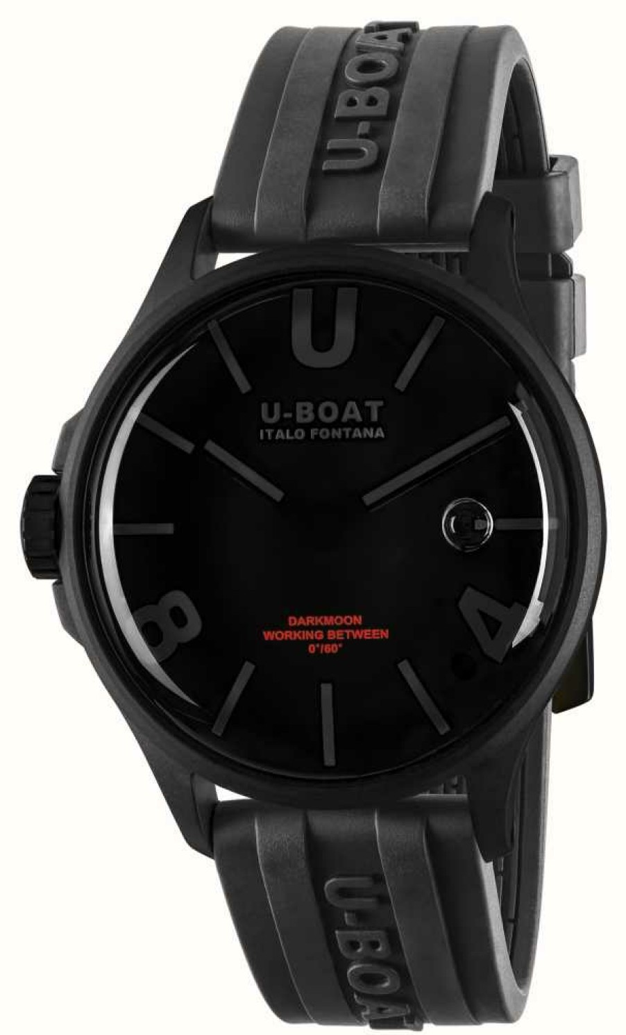 Men'S U-Boat | U-Boat Darkmoon (44Mm) Black Pvd Curve / Black Silicone