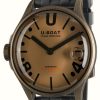 Men'S U-Boat | U-Boat Darkmoon (44Mm) Vintage Brown Curve / Black Silicone