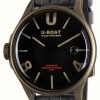 Men'S U-Boat | U-Boat Darkmoon (44Mm) Brown Vintage Curve / Black Silicone