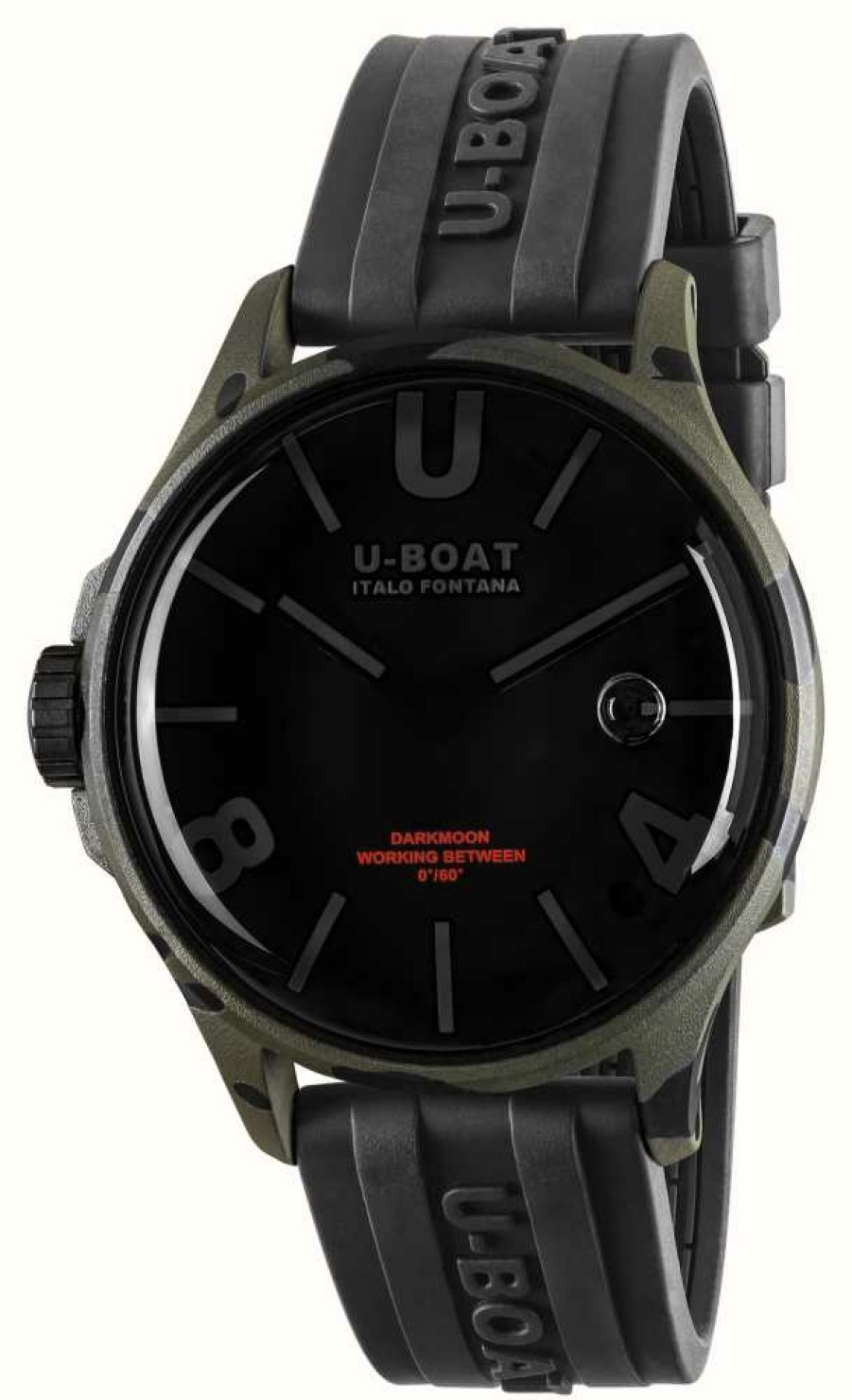 Men'S U-Boat | U-Boat Darkmoon (44Mm) Camouflage Black Curve / Black Silicone