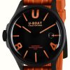 Men'S U-Boat | U-Boat Darkmoon (44Mm) Black Pvd Orange Curve / Orange Silicone