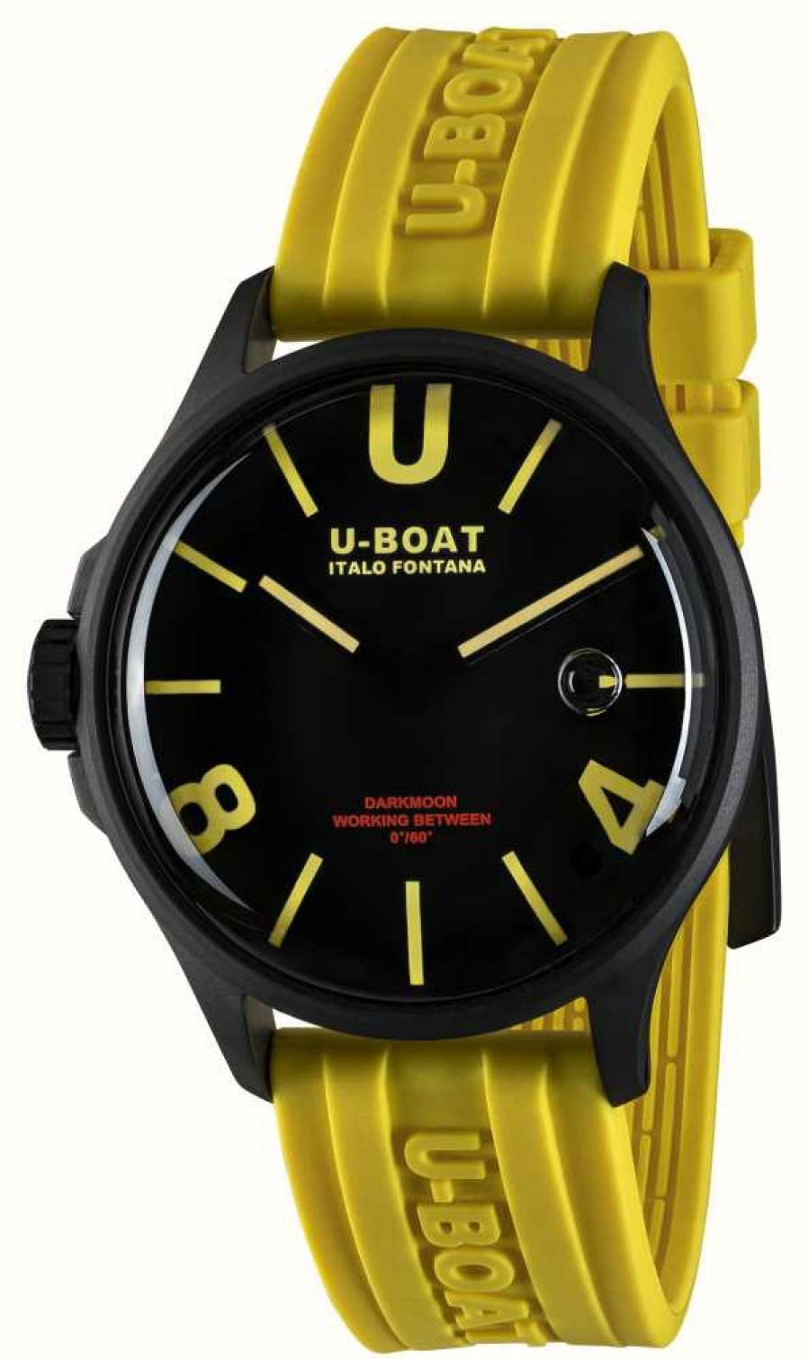 Men'S U-Boat | U-Boat Darkmoon (44Mm) Pvd Black Yellow Curve / Yellow Silicone