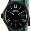 Men'S U-Boat | U-Boat Darkmoon (44Mm) Pvd Black Aquamarine Curve / Aquamarine Silicone