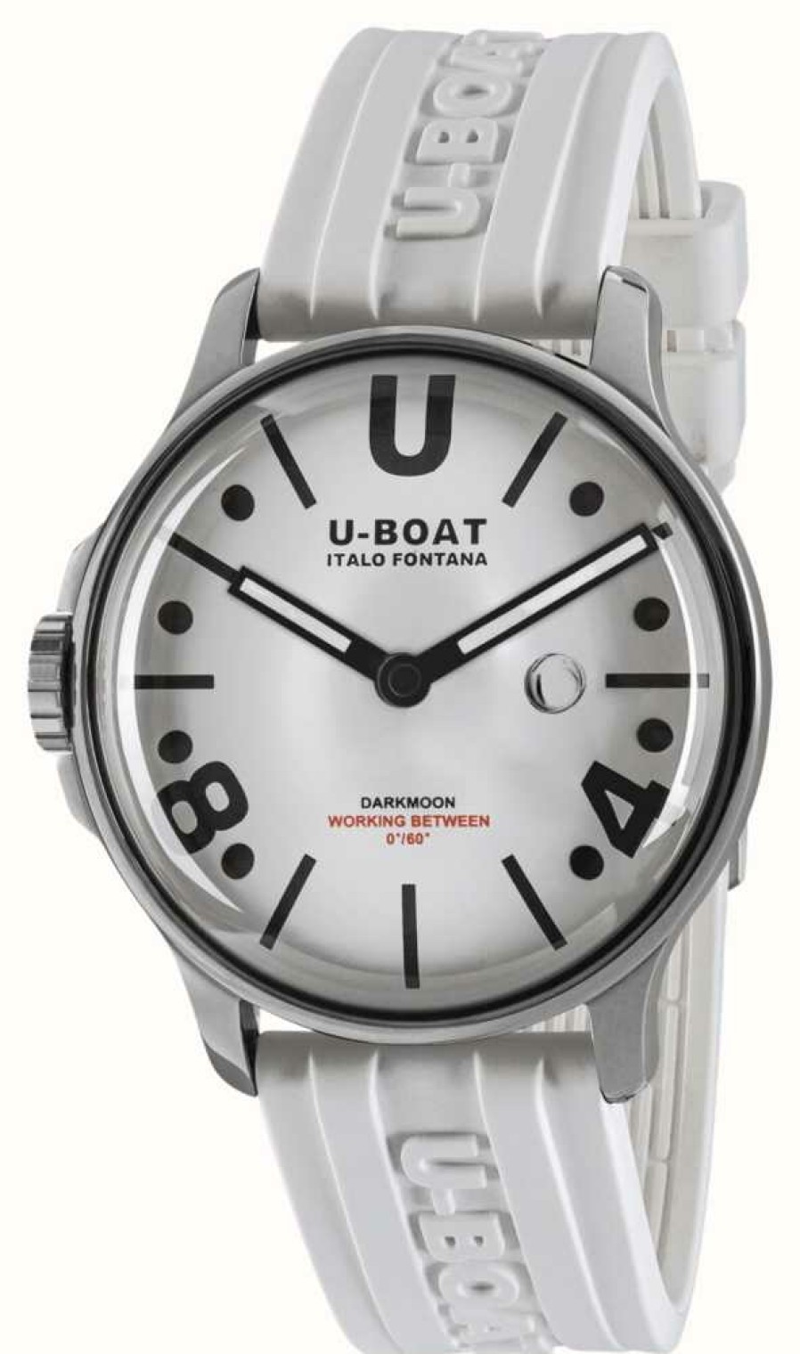 Men'S U-Boat | U-Boat Darkmoon (44Mm) White Curve / White Silicone