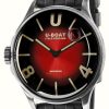 Men'S U-Boat | U-Boat Darkmoon (40Mm) Red Ss Soleil / Black Silicone