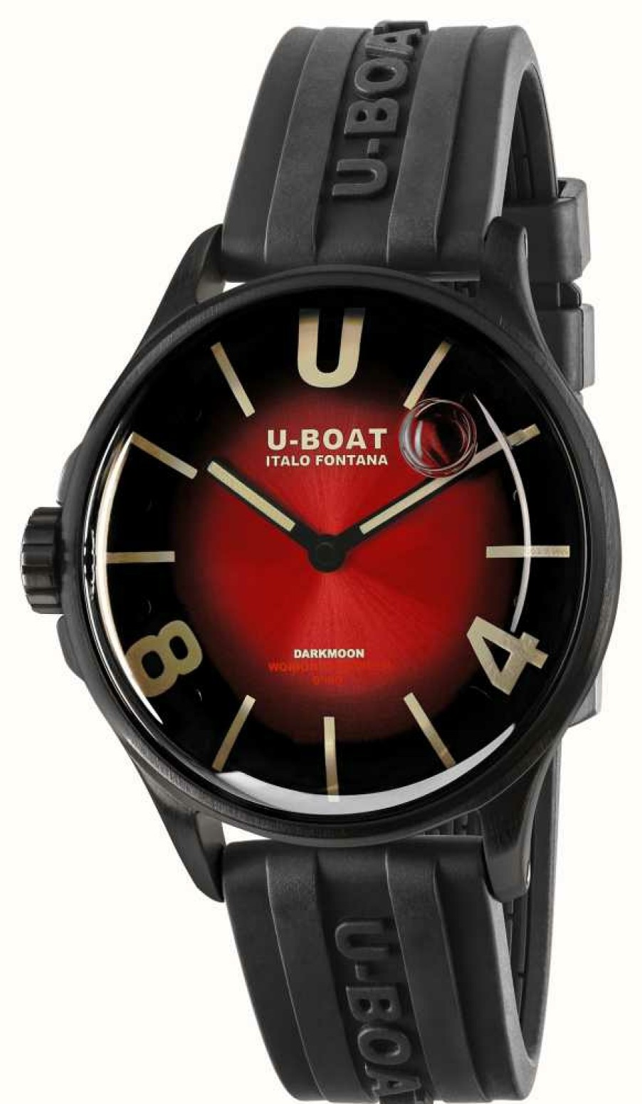 Men'S U-Boat | U-Boat Darkmoon (40Mm) Red Pvd Soleil / Black Silicone