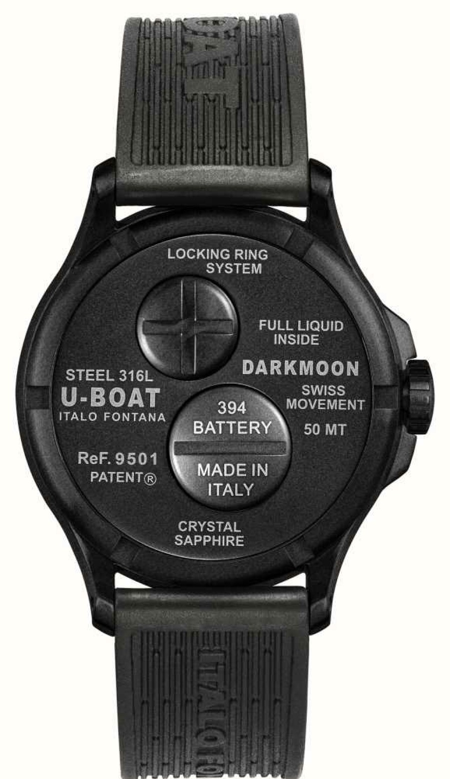 Men'S U-Boat | U-Boat Darkmoon (40Mm) Red Pvd Soleil / Black Silicone