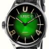 Men'S U-Boat | U-Boat Darkmoon (40Mm) Green Ss Soleil / Black Silicone