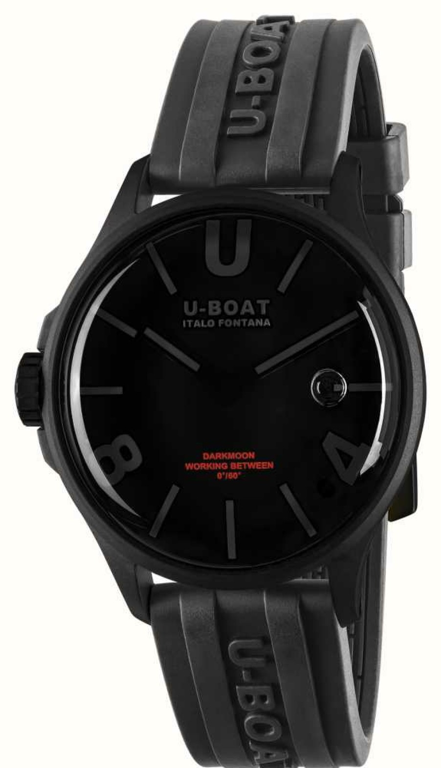 Men'S U-Boat | U-Boat Darkmoon (40Mm) Black Curve Ipb / Black Silicone