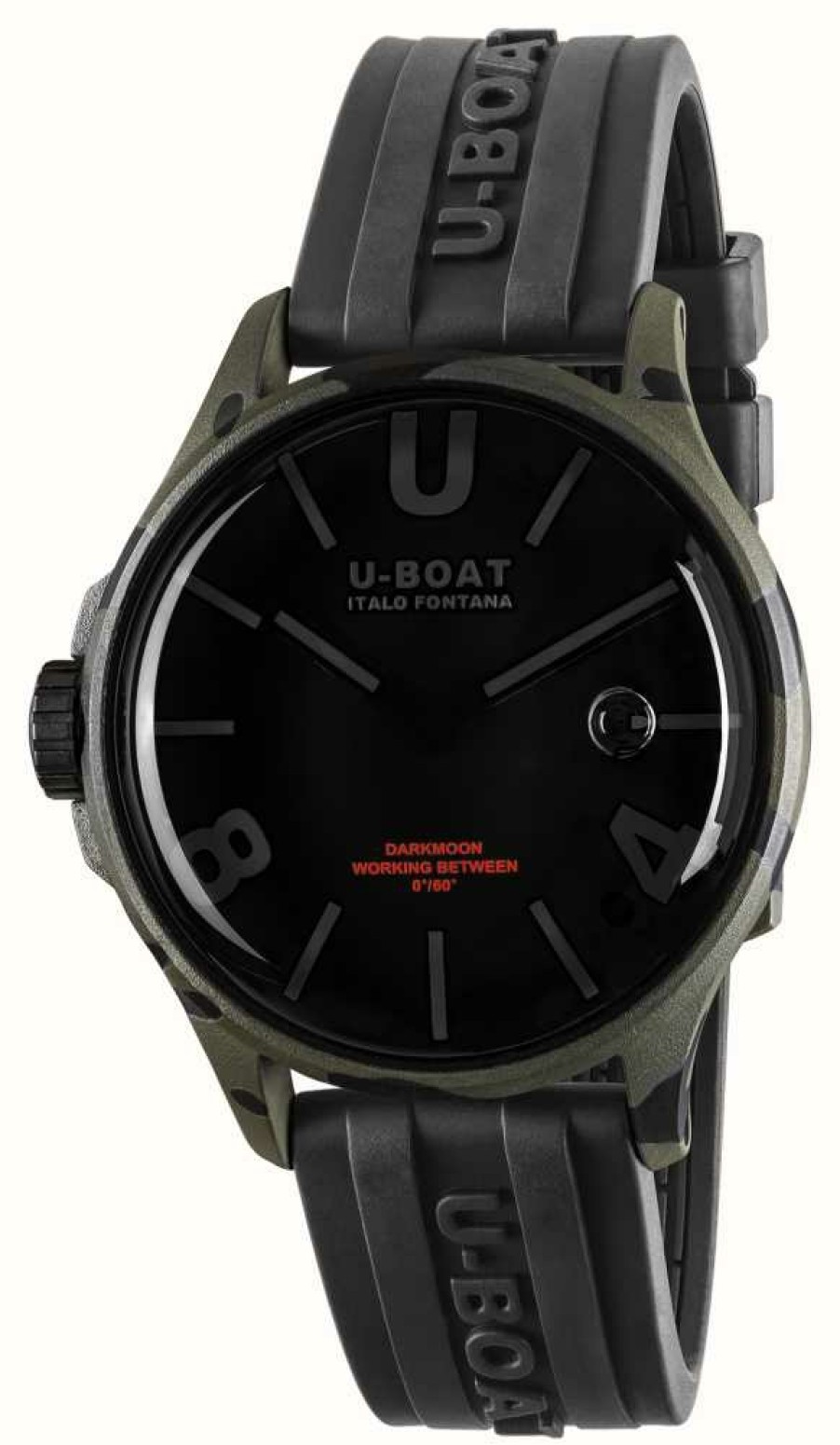 Men'S U-Boat | U-Boat Darkmoon (40Mm) Camouflage Black Curve / Black Silicone