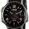 Men'S U-Boat | U-Boat Capsoil Doppiotempo (55Mm) Red Rehaut Ss Black / Black Leather