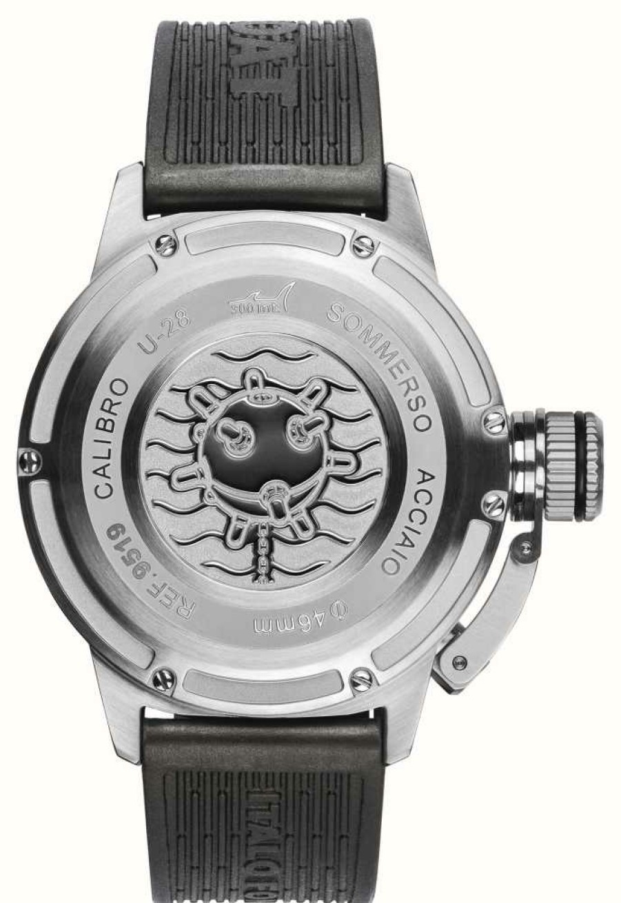 Men'S U-Boat | U-Boat Sommerso Ghiera Ceramica (46Mm) Blue / Black Silicone