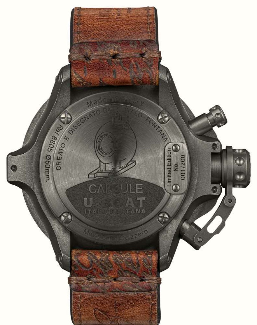 Men'S U-Boat | U-Boat Capsule (50Mm) T5 Be Limited Edition Black / Brown Leather