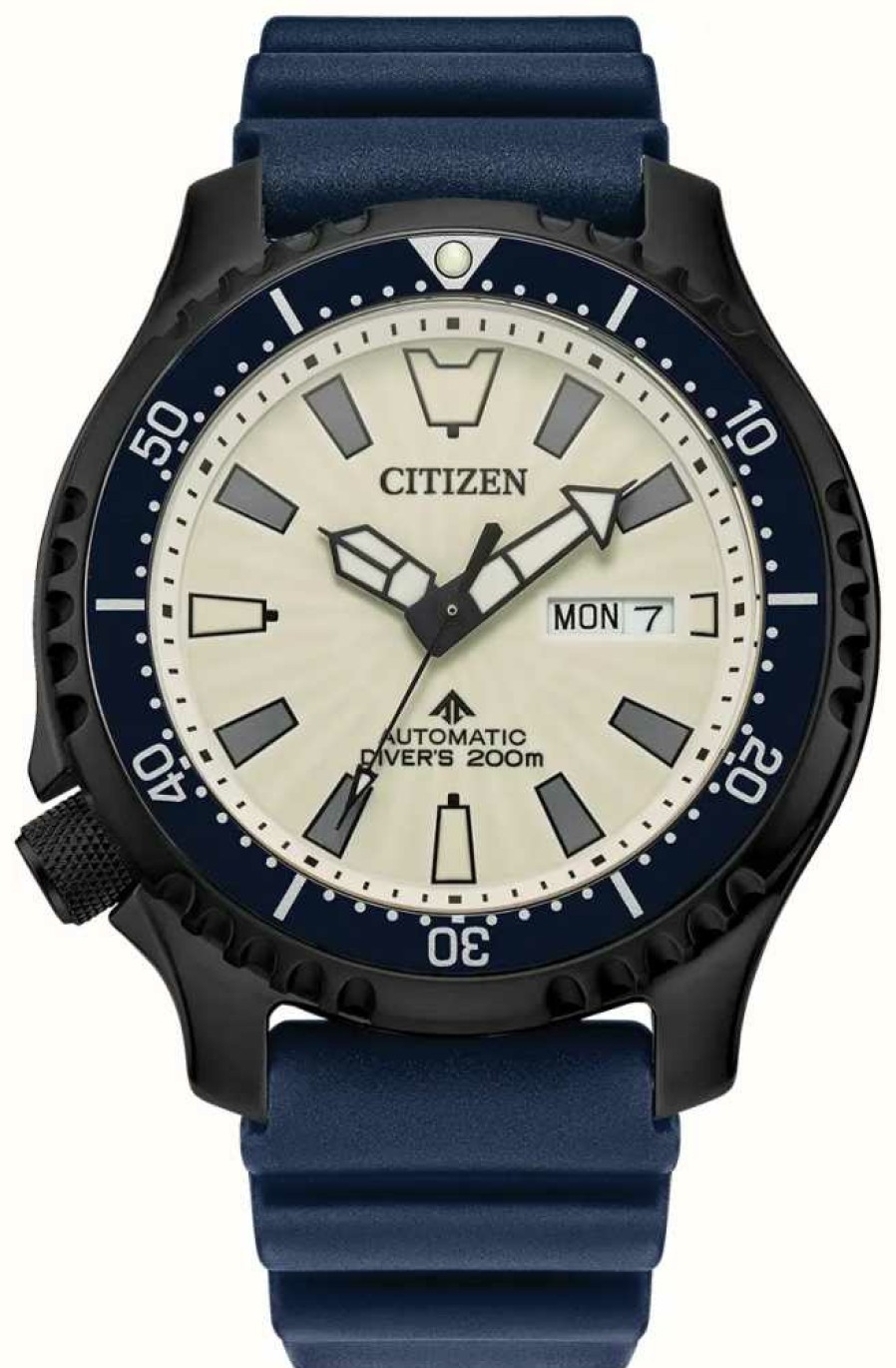 Men'S Citizen | Citizen Men'S Promaster Diver | Automatic | White Dial | Blue Polyurethane Strap