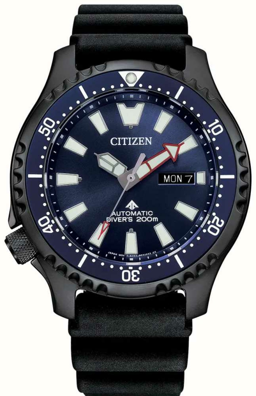 Men'S Citizen | Citizen Men'S Promaster Diver | Automatic | Blue Dial | Black Polyurethane Strap