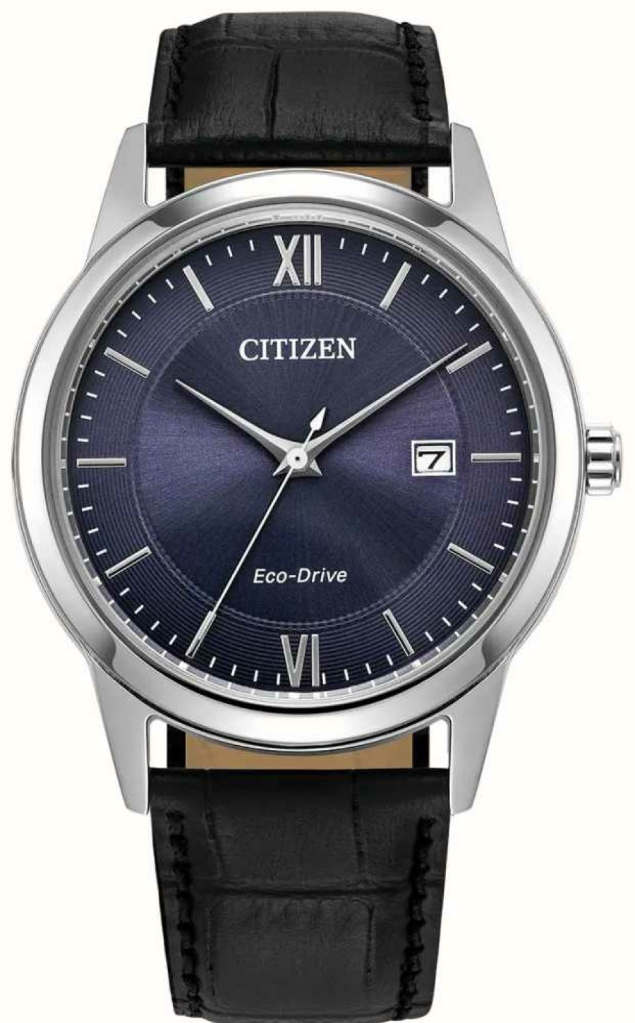 Men'S Citizen | Citizen Men'S | Eco-Drive | Blue Dial | Black Leather Strap