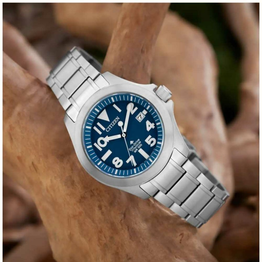 Men'S Citizen | Citizen Men'S Super Tough | Eco-Drive | Blue Dial | Titanium Bracelet