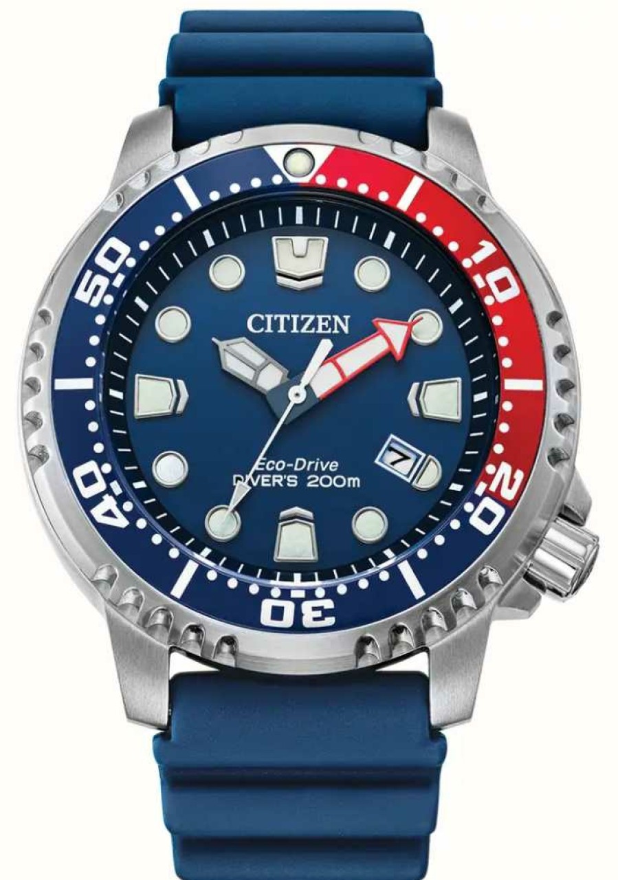 Men'S Citizen | Citizen Men'S Promaster Diver | Eco-Drive | Blue Dial | Blue Polyurethane Strap