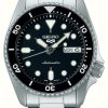 Men'S Seiko | Seiko 5 Sports Skx Automatic 'Midi' (38Mm) Black Dial / Stainless Steel