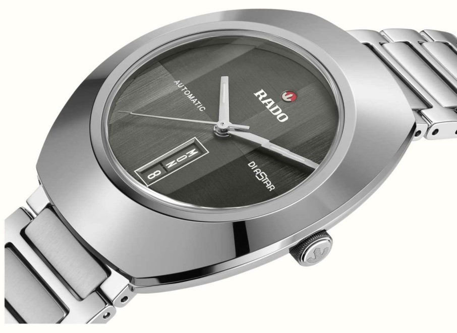 Men'S RADO | Rado Diastar Original Automatic (38Mm) Grey Dial / Stainless Steel